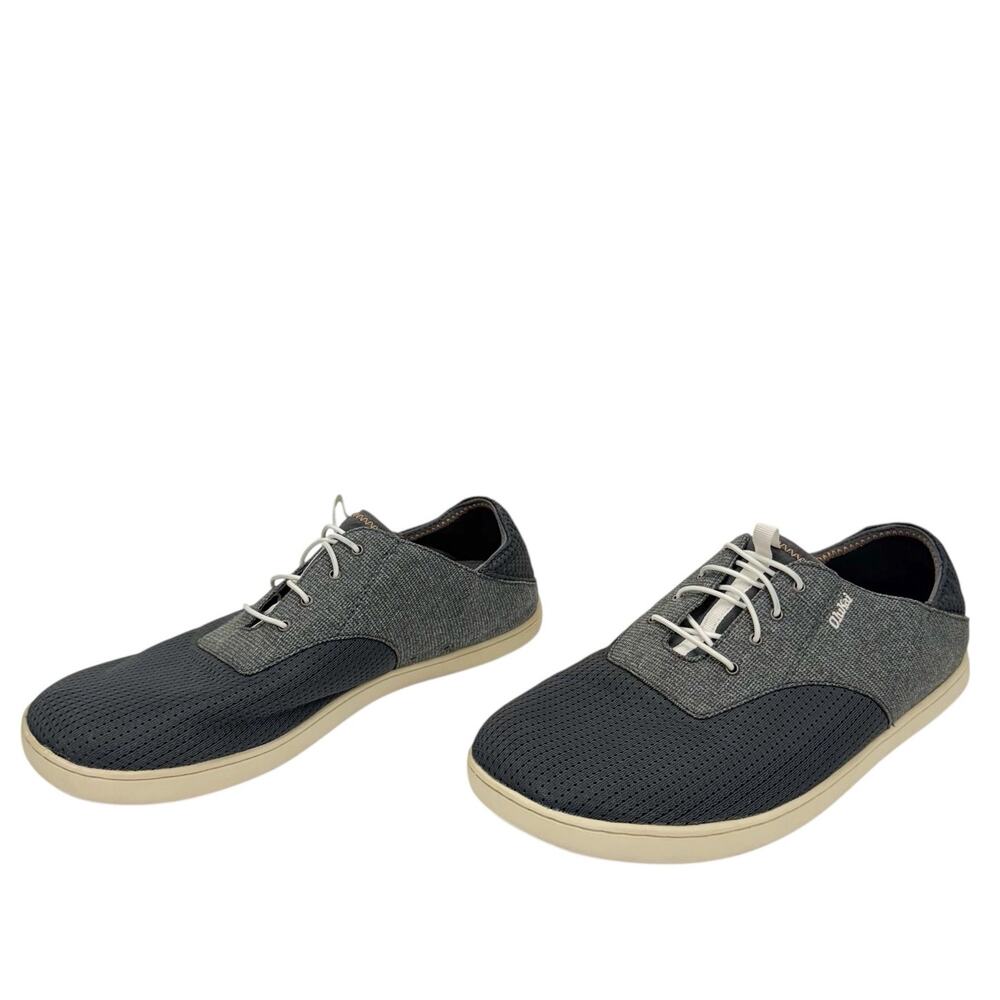 Olukai Gray Breathable Elastic Lace Up Arch Support Sneakers 11.5 Comfort Light